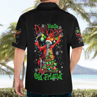 Skeleton Santa Claus Hawaiian Shirt Hello Darkness My Old Friend - Wonder Print Shop