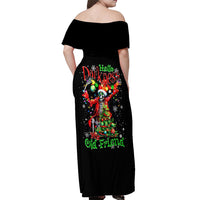 Skeleton Santa Claus Off Shoulder Maxi Dress Hello Darkness My Old Friend - Wonder Print Shop