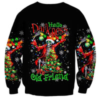 Skeleton Santa Claus Sweatshirt Hello Darkness My Old Friend - Wonder Print Shop