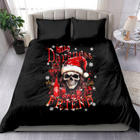 Skull Santa Claus Bedding Set Hello Darkness My Old Friend - Wonder Print Shop