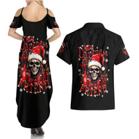 Skull Santa Claus Couples Matching Summer Maxi Dress and Hawaiian Shirt Hello Darkness My Old Friend - Wonder Print Shop
