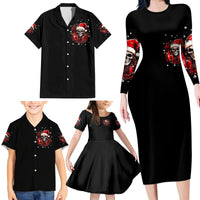 Skull Santa Claus Family Matching Long Sleeve Bodycon Dress and Hawaiian Shirt Hello Darkness My Old Friend - Wonder Print Shop
