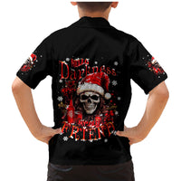 Skull Santa Claus Family Matching Mermaid Dress and Hawaiian Shirt Hello Darkness My Old Friend - Wonder Print Shop