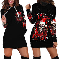 Skull Santa Claus Hoodie Dress Hello Darkness My Old Friend - Wonder Print Shop