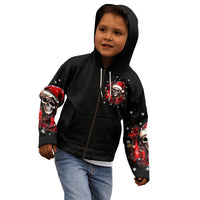 Skull Santa Claus Kid Hoodie Hello Darkness My Old Friend - Wonder Print Shop