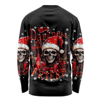 Skull Santa Claus Long Sleeve Shirt Hello Darkness My Old Friend - Wonder Print Shop