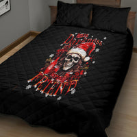 Skull Santa Claus Quilt Bed Set Hello Darkness My Old Friend - Wonder Print Shop