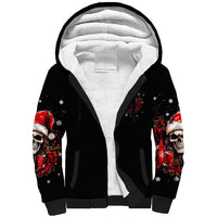 Skull Santa Claus Sherpa Hoodie Hello Darkness My Old Friend - Wonder Print Shop