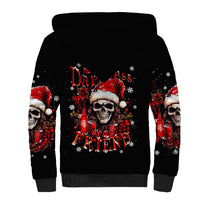 Skull Santa Claus Sherpa Hoodie Hello Darkness My Old Friend - Wonder Print Shop