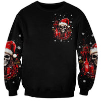 Skull Santa Claus Sweatshirt Hello Darkness My Old Friend - Wonder Print Shop