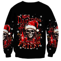 Skull Santa Claus Sweatshirt Hello Darkness My Old Friend - Wonder Print Shop