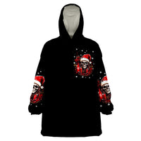 Skull Santa Claus Wearable Blanket Hoodie Hello Darkness My Old Friend - Wonder Print Shop