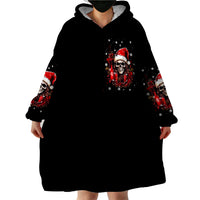 Skull Santa Claus Wearable Blanket Hoodie Hello Darkness My Old Friend - Wonder Print Shop