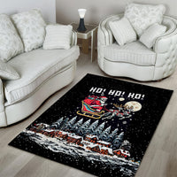Skeleton Santa Claus Area Rug Santa Is Coming Ho Ho Ho - Wonder Print Shop