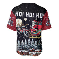 Skeleton Santa Claus Baseball Jersey Santa Is Coming Ho Ho Ho - Wonder Print Shop