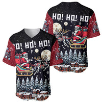 Skeleton Santa Claus Baseball Jersey Santa Is Coming Ho Ho Ho - Wonder Print Shop