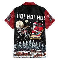 Skeleton Santa Claus Family Matching Short Sleeve Bodycon Dress and Hawaiian Shirt Santa Is Coming Ho Ho Ho - Wonder Print Shop