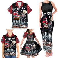 Skeleton Santa Claus Family Matching Tank Maxi Dress and Hawaiian Shirt Santa Is Coming Ho Ho Ho - Wonder Print Shop