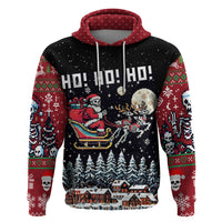 Skeleton Santa Claus Hoodie Santa Is Coming Ho Ho Ho - Wonder Print Shop