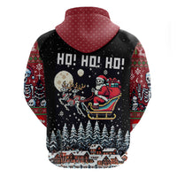 Skeleton Santa Claus Hoodie Santa Is Coming Ho Ho Ho - Wonder Print Shop