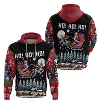 Skeleton Santa Claus Hoodie Santa Is Coming Ho Ho Ho - Wonder Print Shop