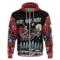 Skeleton Santa Claus Hoodie Santa Is Coming Ho Ho Ho - Wonder Print Shop