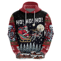 Skeleton Santa Claus Hoodie Santa Is Coming Ho Ho Ho - Wonder Print Shop