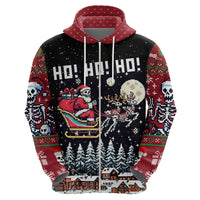 Skeleton Santa Claus Hoodie Santa Is Coming Ho Ho Ho - Wonder Print Shop