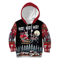 Skeleton Santa Claus Kid Hoodie Santa Is Coming Ho Ho Ho - Wonder Print Shop
