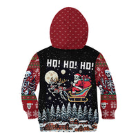 Skeleton Santa Claus Kid Hoodie Santa Is Coming Ho Ho Ho - Wonder Print Shop