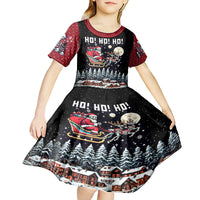 Skeleton Santa Claus Kid Short Sleeve Dress Santa Is Coming Ho Ho Ho - Wonder Print Shop