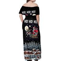Skeleton Santa Claus Off Shoulder Maxi Dress Santa Is Coming Ho Ho Ho - Wonder Print Shop