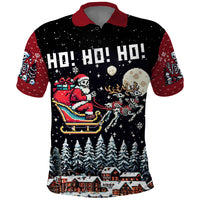 Skeleton Santa Claus Polo Shirt Santa Is Coming Ho Ho Ho - Wonder Print Shop