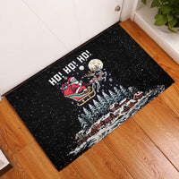Skeleton Santa Claus Rubber Doormat Santa Is Coming Ho Ho Ho - Wonder Print Shop