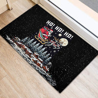 Skeleton Santa Claus Rubber Doormat Santa Is Coming Ho Ho Ho - Wonder Print Shop