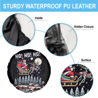 Skeleton Santa Claus Spare Tire Cover Santa Is Coming Ho Ho Ho - Wonder Print Shop