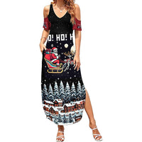 Skeleton Santa Claus Summer Maxi Dress Santa Is Coming Ho Ho Ho - Wonder Print Shop