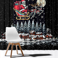 Skeleton Santa Claus Window Curtain Santa Is Coming Ho Ho Ho - Wonder Print Shop