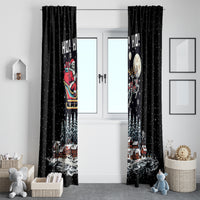 Skeleton Santa Claus Window Curtain Santa Is Coming Ho Ho Ho - Wonder Print Shop