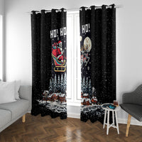 Skeleton Santa Claus Window Curtain Santa Is Coming Ho Ho Ho - Wonder Print Shop