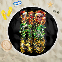 Sugar Skull Santa Beach Blanket Sugar Skull Ho Ho Ho - Wonder Print Shop