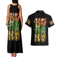 Sugar Skull Santa Couples Matching Tank Maxi Dress and Hawaiian Shirt Sugar Skull Ho Ho Ho - Wonder Print Shop