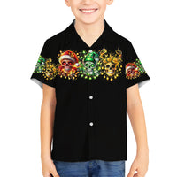 Sugar Skull Santa Kid Hawaiian Shirt Sugar Skull Ho Ho Ho - Wonder Print Shop