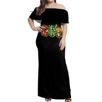 Sugar Skull Santa Off Shoulder Maxi Dress Sugar Skull Ho Ho Ho - Wonder Print Shop