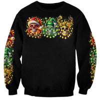 Sugar Skull Santa Sweatshirt Sugar Skull Ho Ho Ho - Wonder Print Shop
