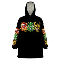 Sugar Skull Santa Wearable Blanket Hoodie Sugar Skull Ho Ho Ho - Wonder Print Shop