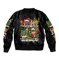 Skeleton Santa Claus Bomber Jacket Sugar Santa Claus Ho Ho Ho - Wonder Print Shop