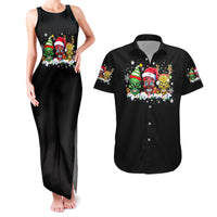 Skeleton Santa Claus Couples Matching Tank Maxi Dress and Hawaiian Shirt Sugar Santa Claus Ho Ho Ho - Wonder Print Shop