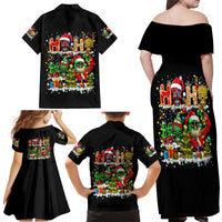 Skeleton Santa Claus Family Matching Off Shoulder Maxi Dress and Hawaiian Shirt Sugar Santa Claus Ho Ho Ho - Wonder Print Shop