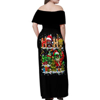 Skeleton Santa Claus Family Matching Off Shoulder Maxi Dress and Hawaiian Shirt Sugar Santa Claus Ho Ho Ho - Wonder Print Shop